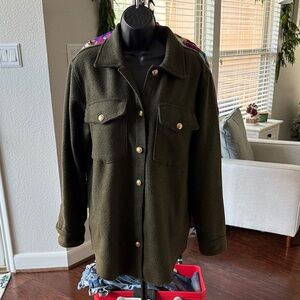 Express Dark Green Utility Jacket